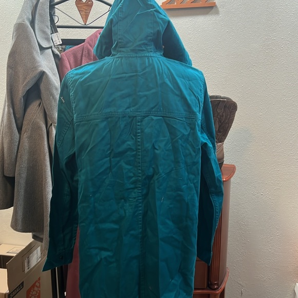 NWOT Woman Within Zip Snap Front Hoodie Jacket 14/16 Blue Pockets - Picture 6 of 6